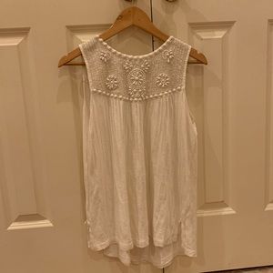 Anthropologie white beaded tank. Size small.